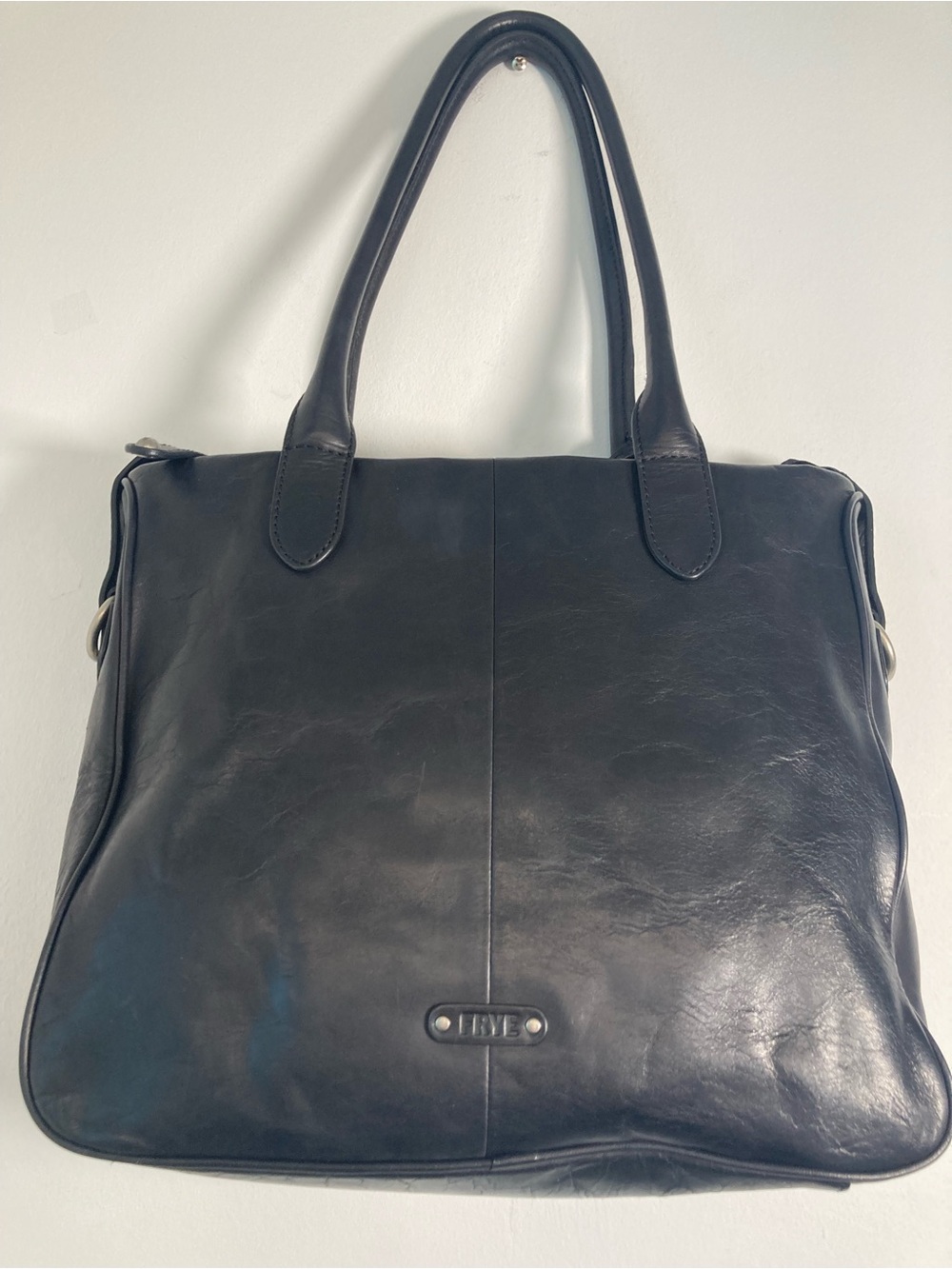 FRYE Heather Black Italian Leather Satchel Shoulder Handbag Bag 34DB186